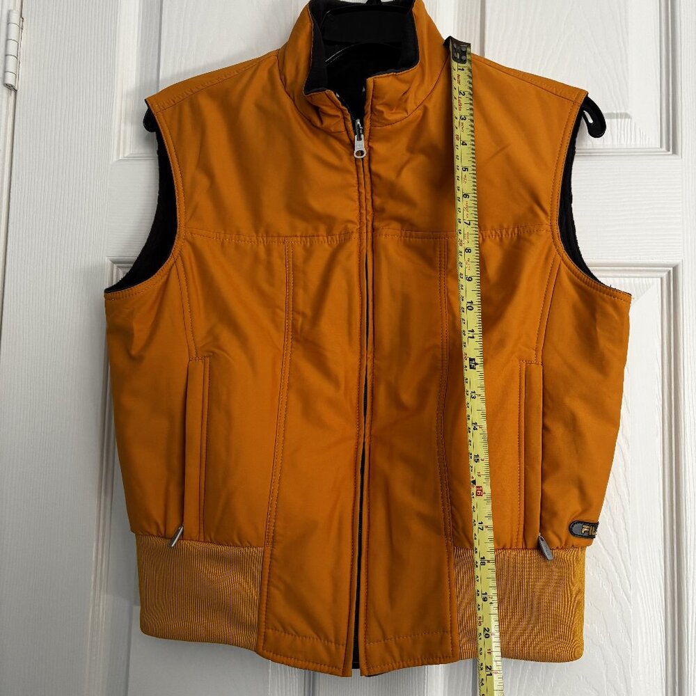 Reversible Women's Fila Mustard and Grey Vest: Size XS/S